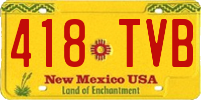 NM license plate 418TVB