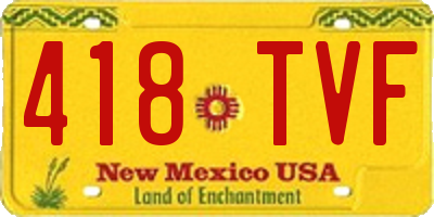 NM license plate 418TVF