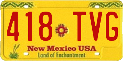 NM license plate 418TVG