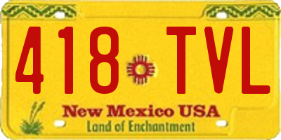 NM license plate 418TVL