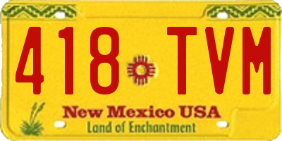 NM license plate 418TVM