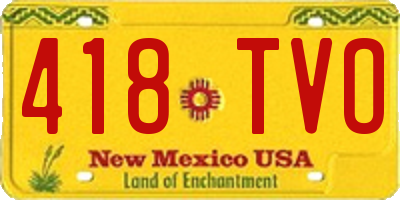 NM license plate 418TVO