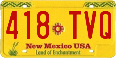 NM license plate 418TVQ