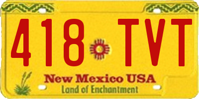 NM license plate 418TVT