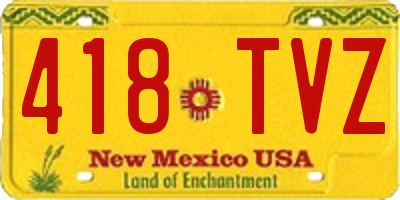NM license plate 418TVZ