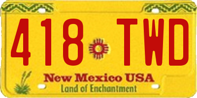 NM license plate 418TWD