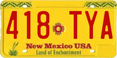NM license plate 418TYA