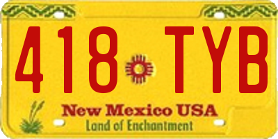 NM license plate 418TYB