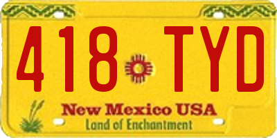 NM license plate 418TYD