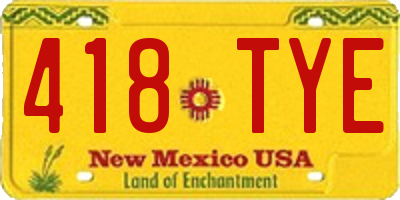 NM license plate 418TYE