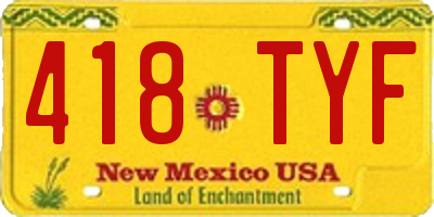 NM license plate 418TYF