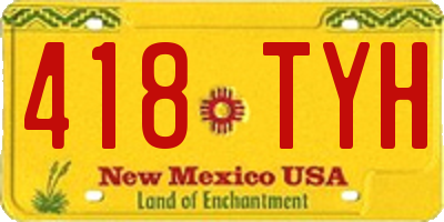 NM license plate 418TYH