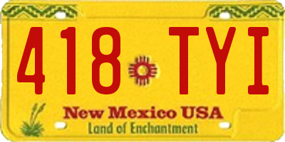 NM license plate 418TYI