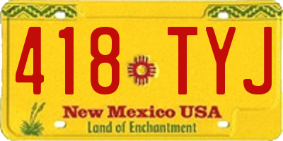 NM license plate 418TYJ