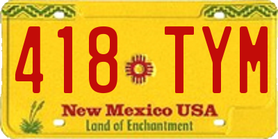 NM license plate 418TYM