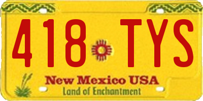 NM license plate 418TYS