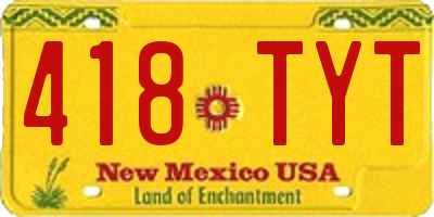 NM license plate 418TYT