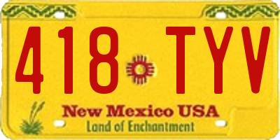 NM license plate 418TYV