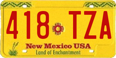NM license plate 418TZA