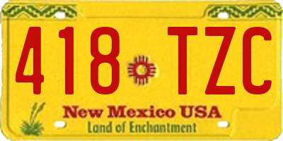 NM license plate 418TZC