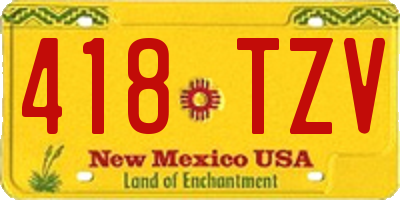 NM license plate 418TZV