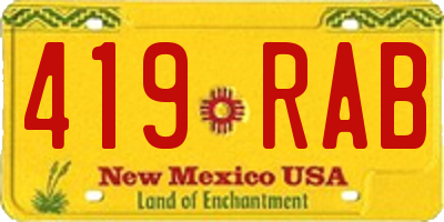 NM license plate 419RAB