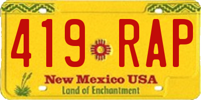 NM license plate 419RAP