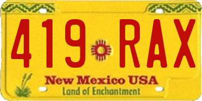 NM license plate 419RAX