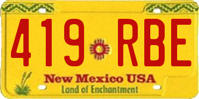 NM license plate 419RBE