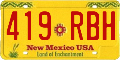 NM license plate 419RBH