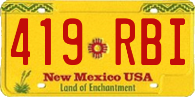 NM license plate 419RBI