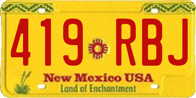 NM license plate 419RBJ