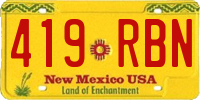 NM license plate 419RBN