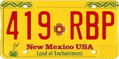 NM license plate 419RBP