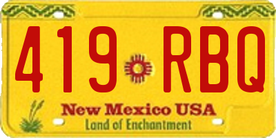 NM license plate 419RBQ