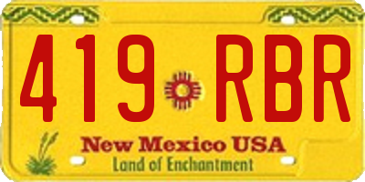 NM license plate 419RBR