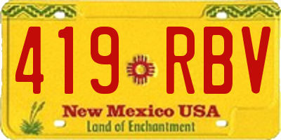 NM license plate 419RBV