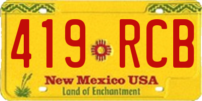 NM license plate 419RCB