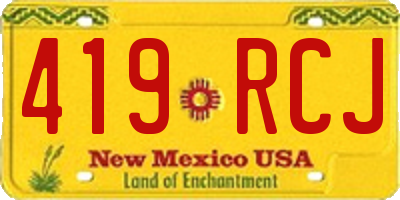 NM license plate 419RCJ