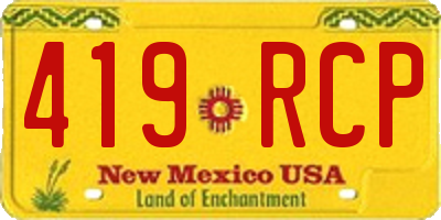 NM license plate 419RCP