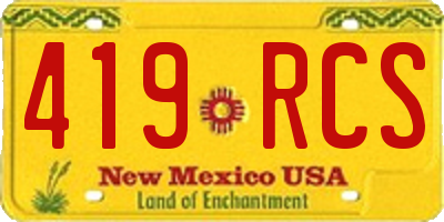 NM license plate 419RCS