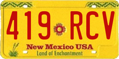 NM license plate 419RCV