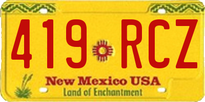 NM license plate 419RCZ