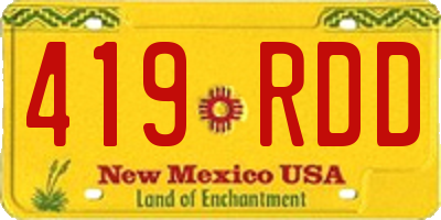 NM license plate 419RDD