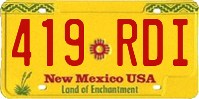 NM license plate 419RDI