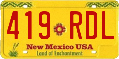 NM license plate 419RDL