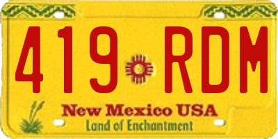 NM license plate 419RDM