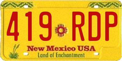 NM license plate 419RDP