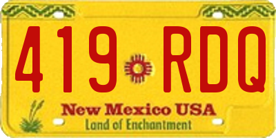 NM license plate 419RDQ
