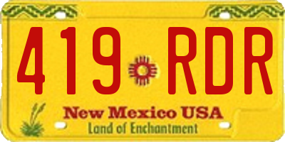 NM license plate 419RDR